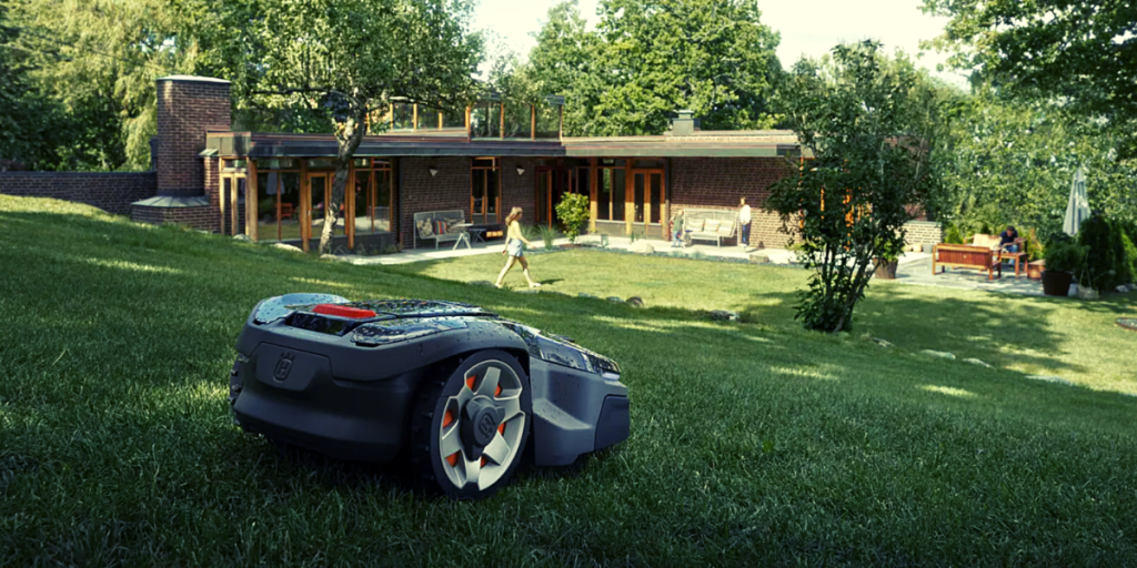 Husqvarna Automower mowing the lawn